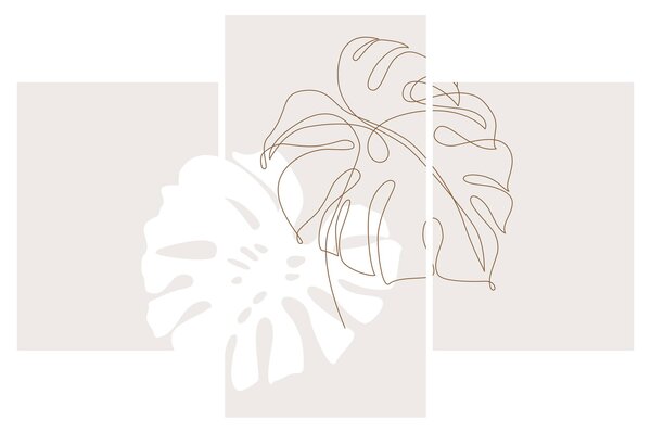 Obraz - Line art monstera N⁰2 (90x60 cm)