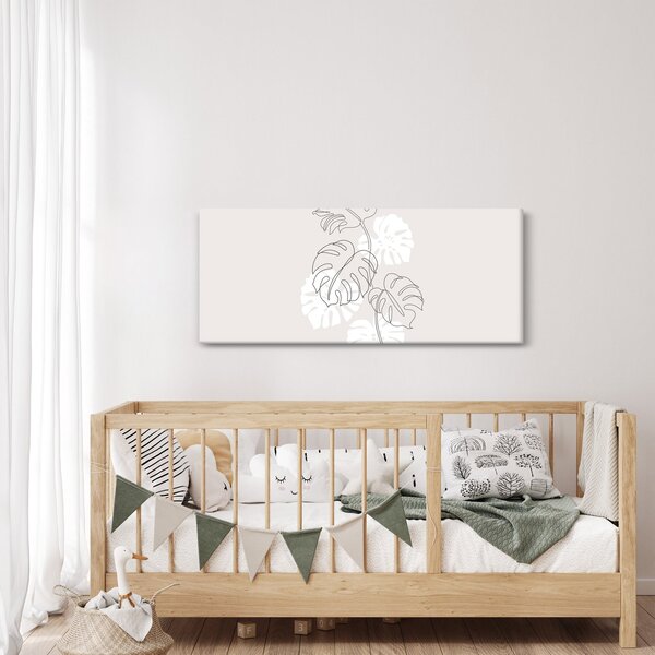 Obraz - Line art monstera N⁰3 (120x50 cm)