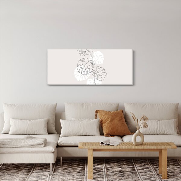 Obraz - Line art monstera N⁰3 (120x50 cm)