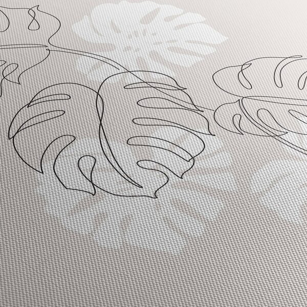 Obraz - Line art monstera N⁰3 (70x50 cm)
