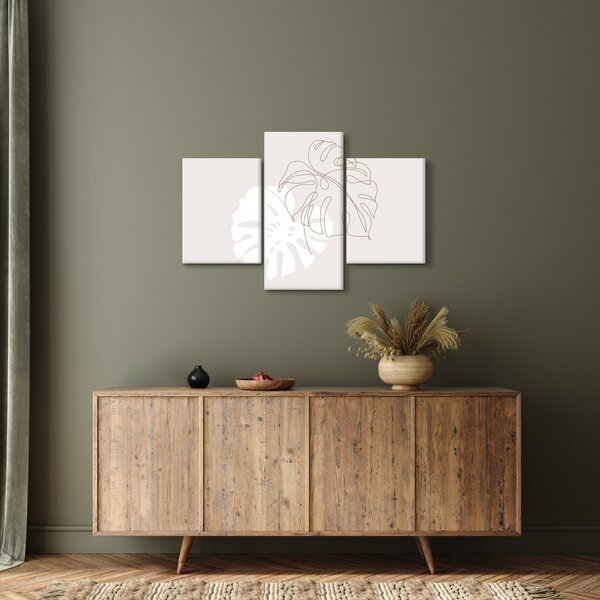 Obraz - Line art monstera N⁰2 (90x60 cm)