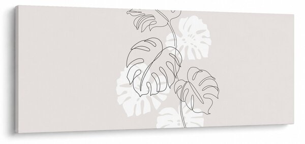 Obraz - Line art monstera N⁰3 (120x50 cm)