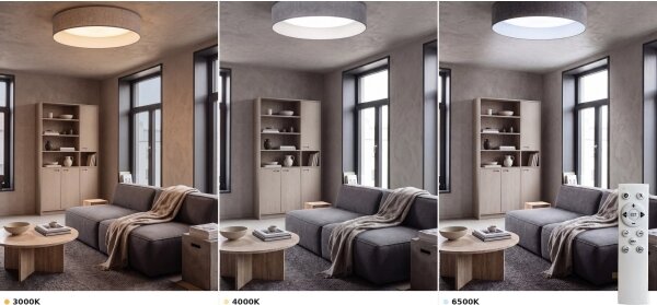 BRILAGI - LED stmievateľné svietidlo VELVET SM. VARI 36W/230V 3000-6500K priemer 55 cm sivé + diaľkové ovládanie