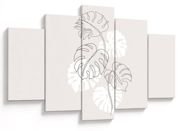 Obraz - Line art monstera N⁰3 (150x105 cm)
