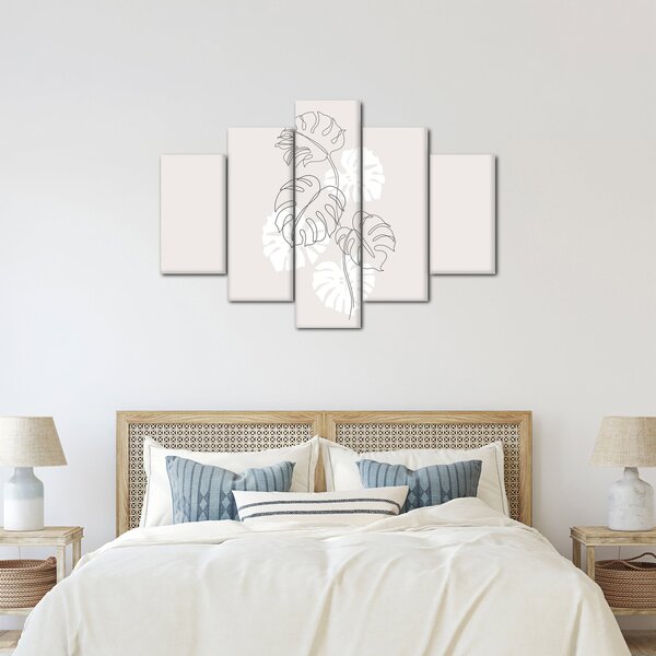 Obraz - Line art monstera N⁰3 (150x105 cm)