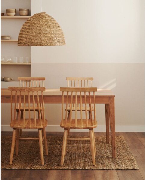 Rozkladací jedálenský stôl s doskou v dubovom dekore v prírodnej farbe 80x160 cm Yain – Kave Home