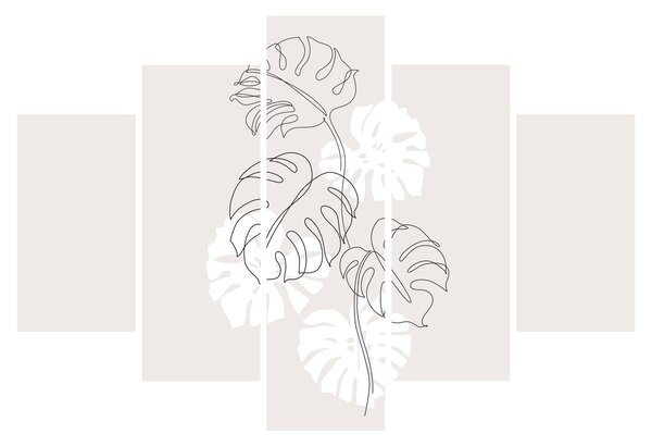 Obraz - Line art monstera N⁰3 (150x105 cm)