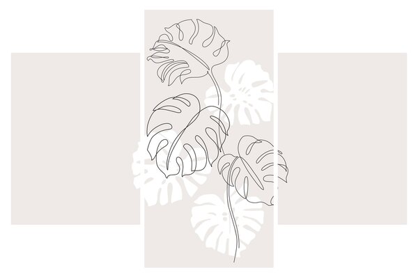 Obraz - Line art monstera N⁰3 (90x60 cm)