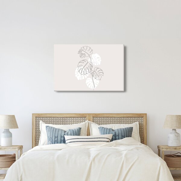 Obraz - Line art monstera N⁰3 (90x60 cm)