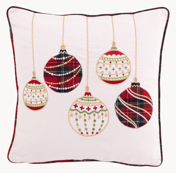 Bavlnený vianočný vankúš Christmas Baubles
