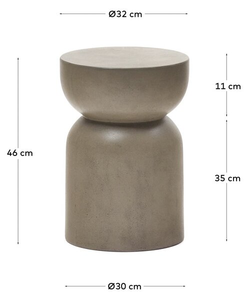 Betónový okrúhly záhradný stolík ø 32 cm Garbet – Kave Home