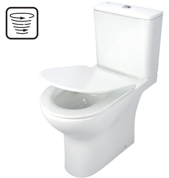 Deante WC kombi bez okraja Jasmin so zadným odpadom a WC sedadlom SoftClose - CDJD6RPP