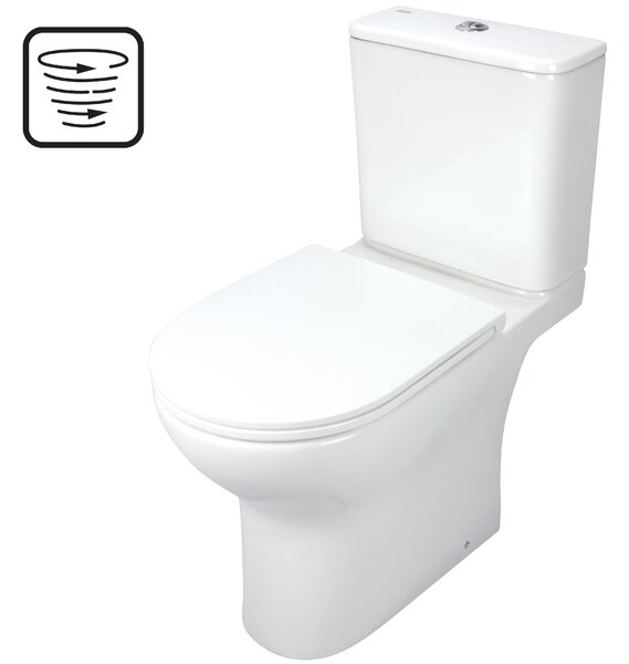 Deante WC kombi bez okraja Jasmin so zadným odpadom a WC sedadlom SoftClose - CDJD6RPP