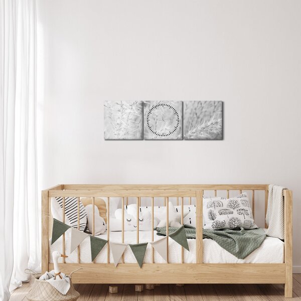 Obraz - Pampas grass N⁰1 (s hodinami) (90x30 cm)