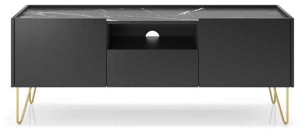 TV STOLÍK EDEN ČIERNOŠEDÝ + MRAMOR