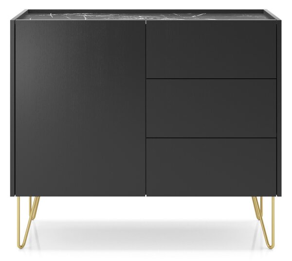 KOMODA EDEN ČIERNOŠEDÁ + MRAMOR 97 cm