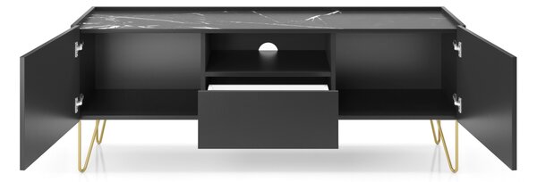 TV STOLÍK EDEN ČIERNOŠEDÝ + MRAMOR