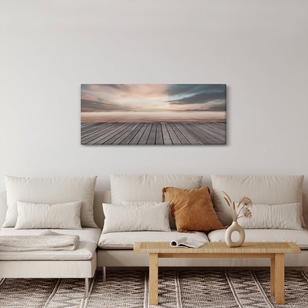 Obraz - Mólo pri západe slnka (120x50 cm)
