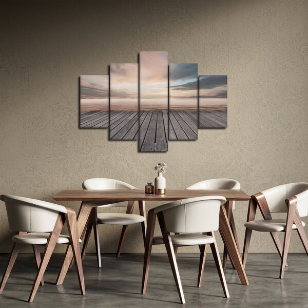 Obraz - Mólo pri západe slnka (150x105 cm)