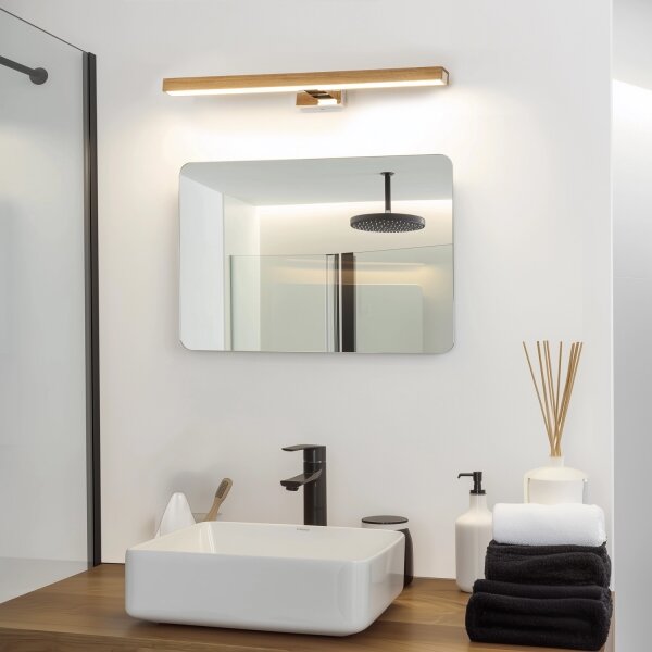 Brilagi-LED Kúpeľňové osvetlenie zrkadla WOODY MIRROR LED/12W/230V IP44 dub/chróm