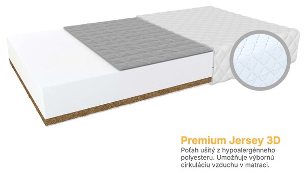 Wilsondo Detský kokosový matrac s pohánkou Bambino Console 80x200 - premium Jersey