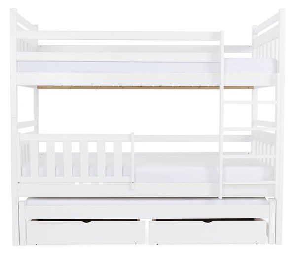 Wilsondo Poschodová posteľ s prístelkou Petra 5 - biela Rozmer: 180x80