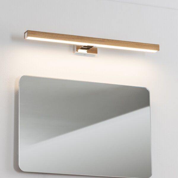 Brilagi-LED Kúpeľňové osvetlenie zrkadla WOODY MIRROR LED/12W/230V IP44 dub/chróm