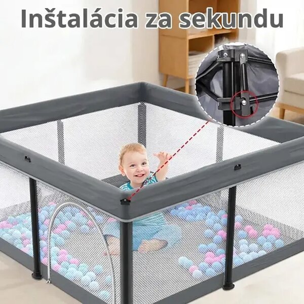 Nestplay™ Skladacia Detská Ohrádka (127 X 127 Cm)