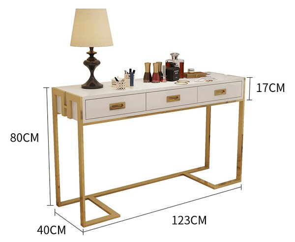 ELEGANTNÁ KONZOLA KAREN BIELÝ LESK + ZLATÁ