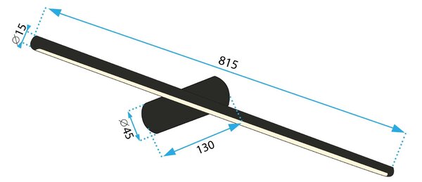 Toolight Toolight, LED nástenné svietidlo 80cm 13W 4000K APP1343-W, čierna, OSW-02433