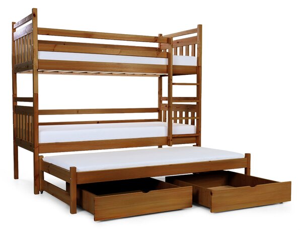 Wilsondo Poschodová posteľ s prístelkou Petra 5 - dub Rozmer: 180x80