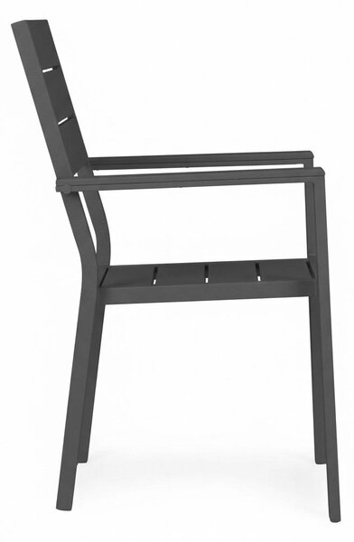 MultiGarden Sada 2 záhradných stoličiek - oceľ HDPE sivá MultiGarden