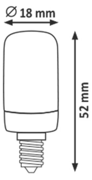 Rabalux SMD LED mini žiarovka T18 E14 2W 140lm 2700K