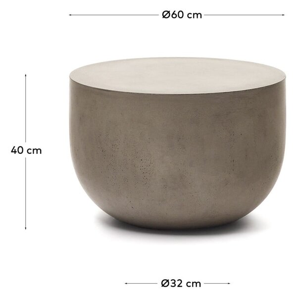 Betónový okrúhly záhradný konferenčný stolík ø 60 cm Garbet – Kave Home