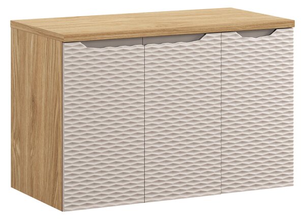 Comad Kúpeľňová skrinka pod doskové umývadlo Ocean Beige II. 90 béžová/dub olejovaný