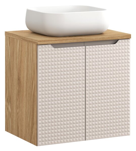 Comad Kúpeľňová skrinka s doskovým umývadlom Luxor Beige II. 60 béžová/dub olejovaný