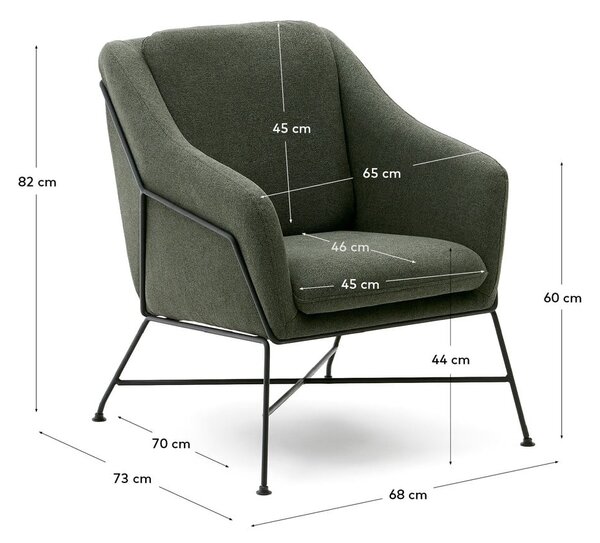 Zelené kreslo Brida – Kave Home