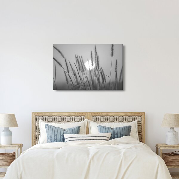 Obraz - Lúka pri západe slnka (90x60 cm)