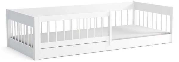 MAXMAX Detská Montessori posteľ z masívu borovice LITTLE LUNARI - 200x90 cm - BIELA