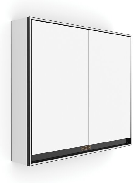 Nimco Zrkadlová skrinka s LED osvetlením po obvode 80 cm - GAC 10003VX-90, čierna