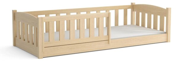 MAXMAX Detská Montessori posteľ z masívu borovice BEN - 200x90 cm - PRÍRODNÁ BOROVICA