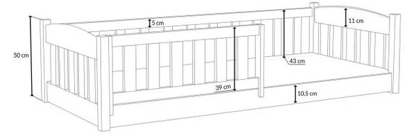 MAXMAX Detská Montessori posteľ z masívu borovice BEN - 200x90 cm - BIELA