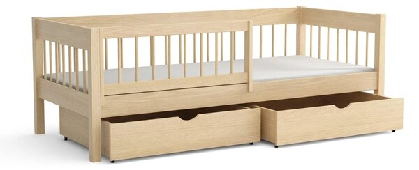 MAXMAX Detská posteľ z masívu borovice LUNARI so šuplíkmi - 200x90 cm - PRÍRODNÁ BOROVICA