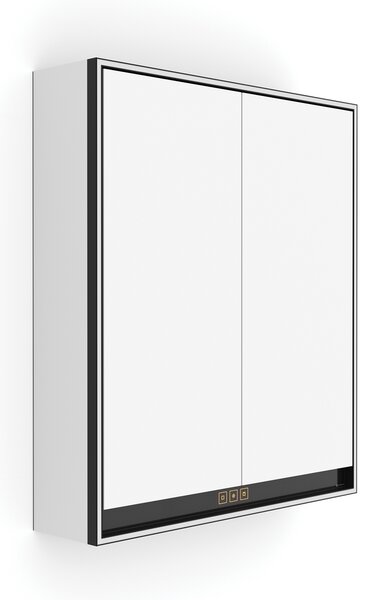Nimco Zrkadlová skrinka s LED osvetlením po obvode 60 cm - GAC 10002VX-90, čierna