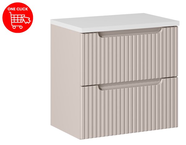 Comad Kúpeľňová skrinka pod doskové umývadlo set Nova Cashmere II. 60 kašmír/biela
