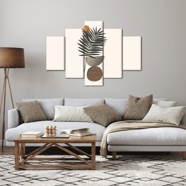 Obraz - Abstrakcia s palmovým listom (150x105 cm)
