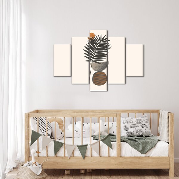 Obraz - Abstrakcia s palmovým listom (150x105 cm)