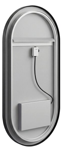 Nimco Čierne oválne LED zrkadlo s podsvietením 400x800 s dvoma dotykovými senzormi - ZPC 62002LVX-90