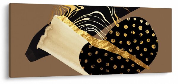 Obraz - Abstrakcia golden brown N⁰1 (120x50 cm)