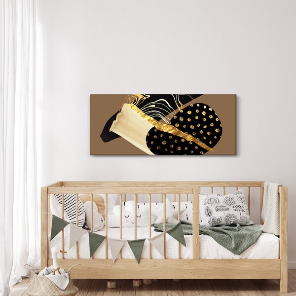 Obraz - Abstrakcia golden brown N⁰1 (120x50 cm)